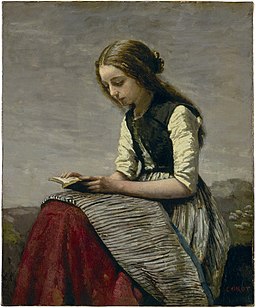 Camille Corot, Lesendes Mädchen